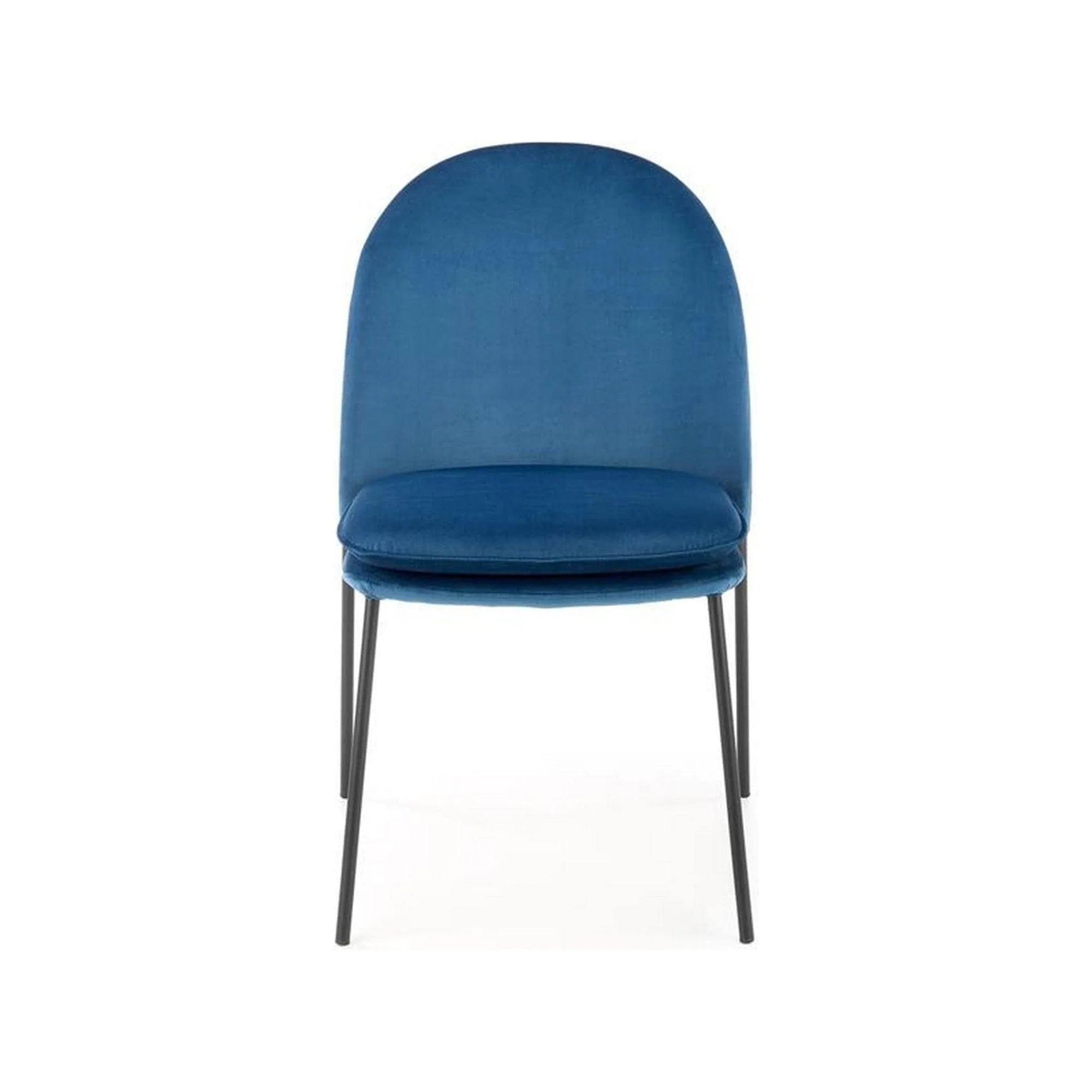 Scaun K443, albastru/negru, stofa catifelata/metal, 50x58x84 cm