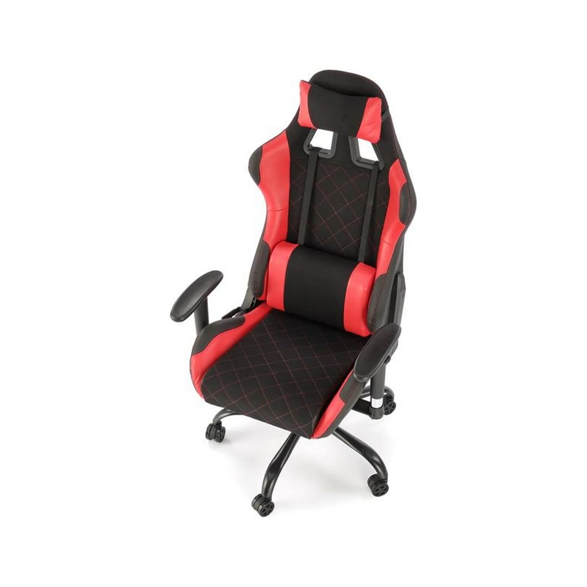 Scaun gaming DRAKE, rosu/negru, stofa, 69x62x127/134 cm