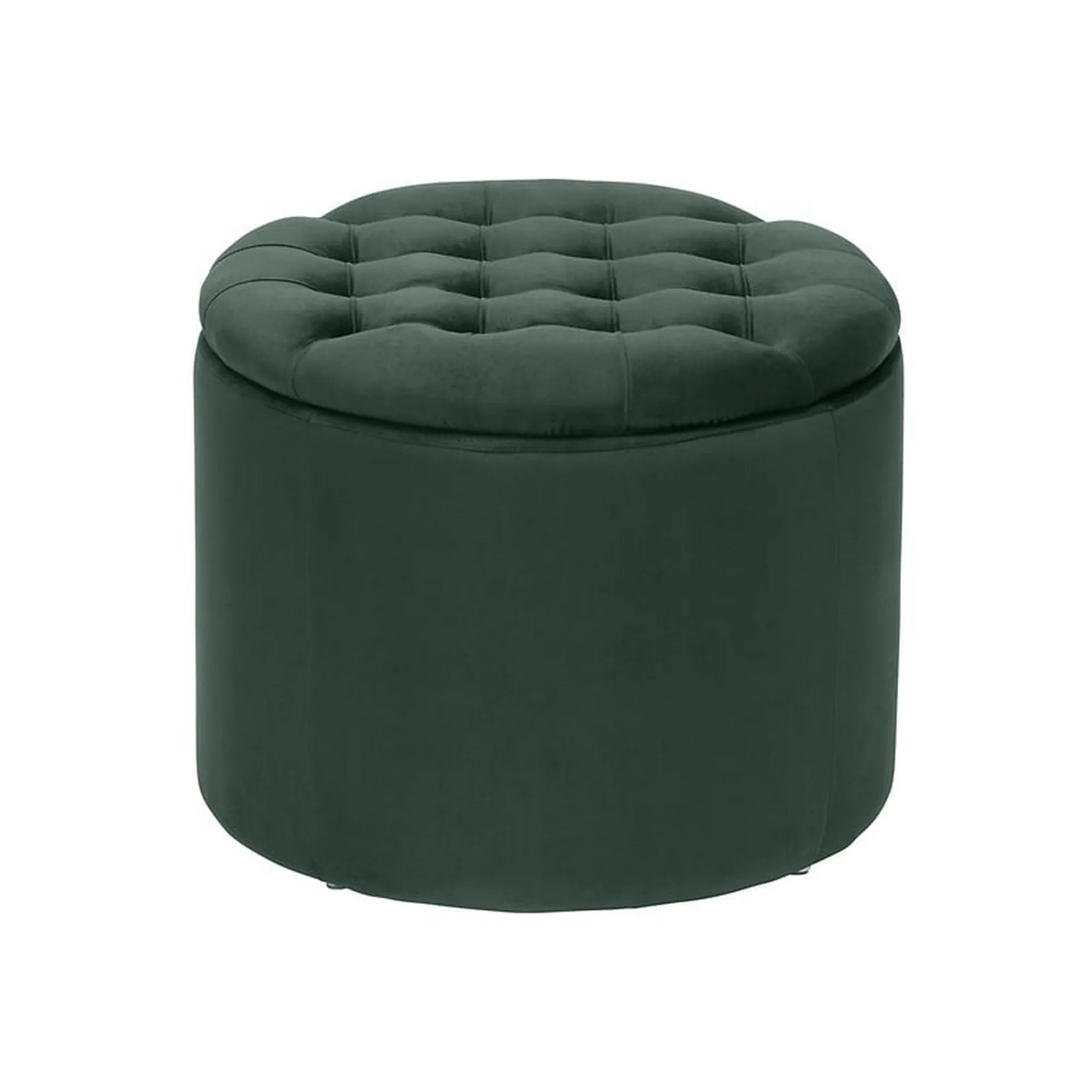 Taburet LEXA, stofa catifelata verde, 50x50x40 cm