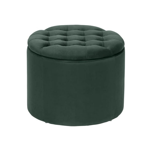 Taburet LEXA, stofa catifelata verde, 50x50x40 cm