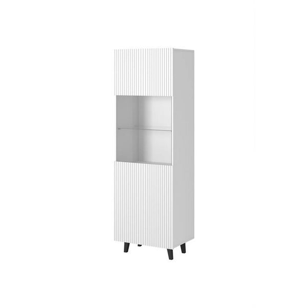 Vitrina PAFOS, alb, PAL laminat/sticla, 60x40x182 cm