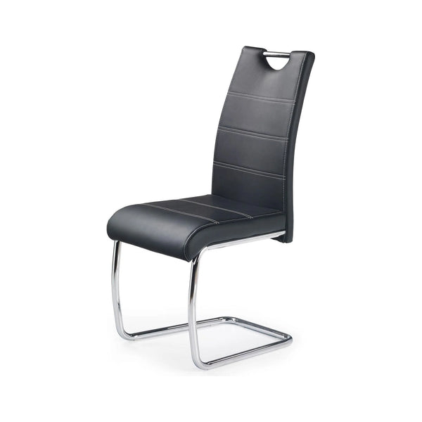 Scaun K211, negru/crom, piele ecologica/metal, 42x60x97 cm