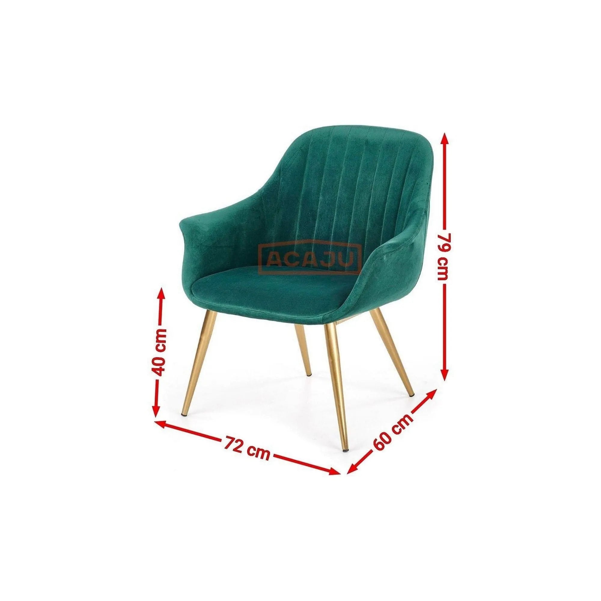 Fotoliu ELEGANCE 2, verde inchis/auriu, stofa/otel, 72x60x79 cm