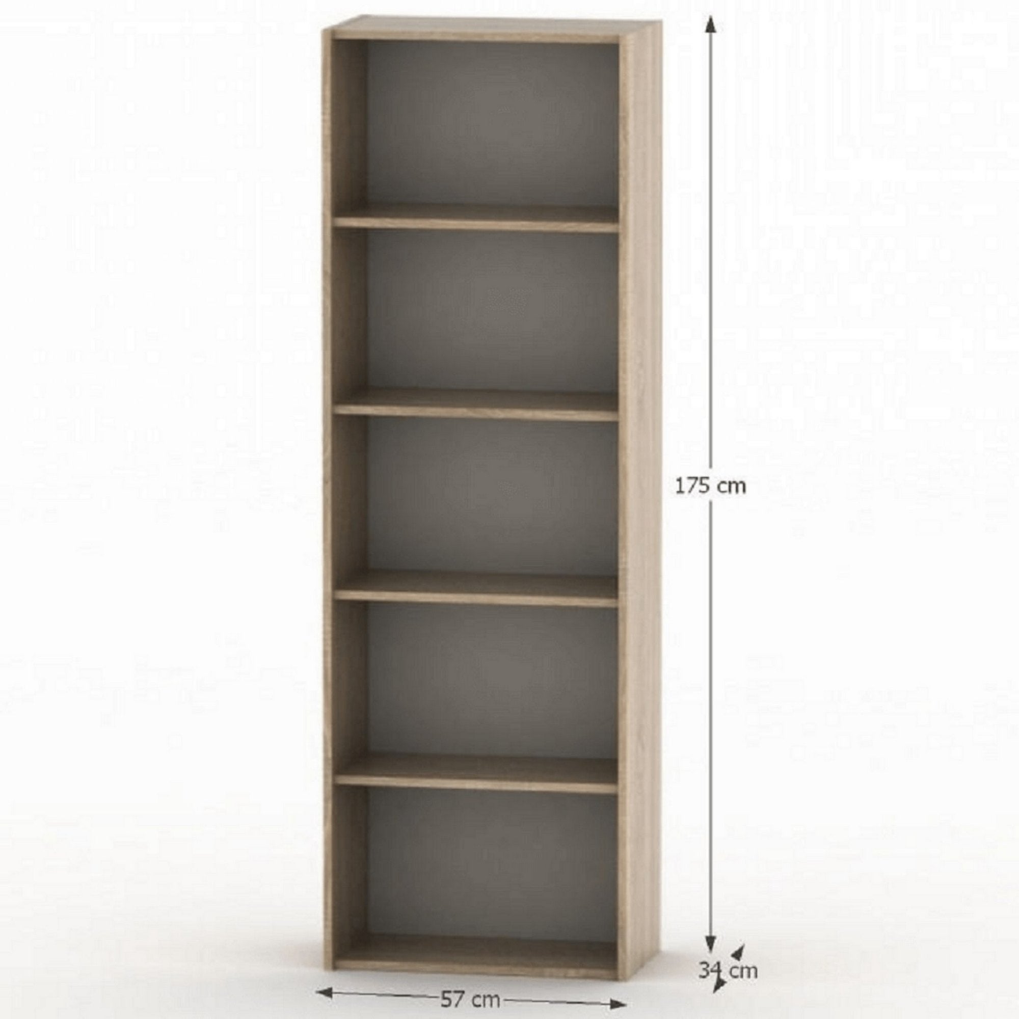 Biblioteca TEMPO ASISTENT NEW 001, stejar sonoma, PAL melaminat, 57x34x175 cm