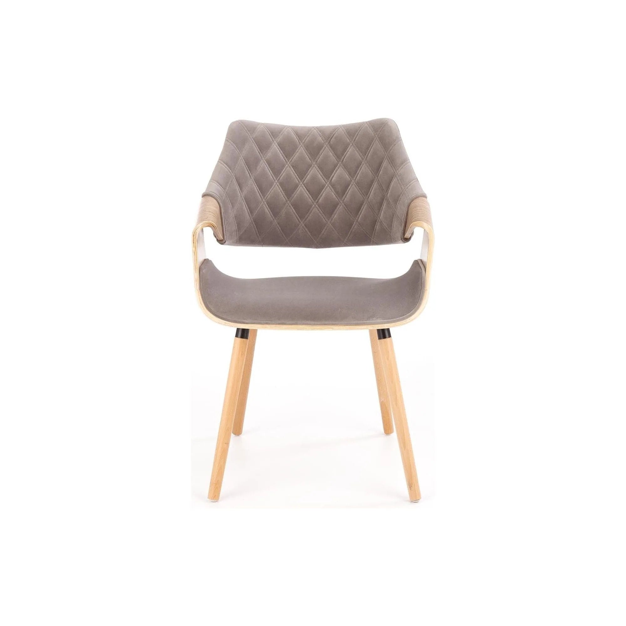 Scaun tapitat K396, stejar/gri, stofa catifelata/placaj, 56x55x77 cm