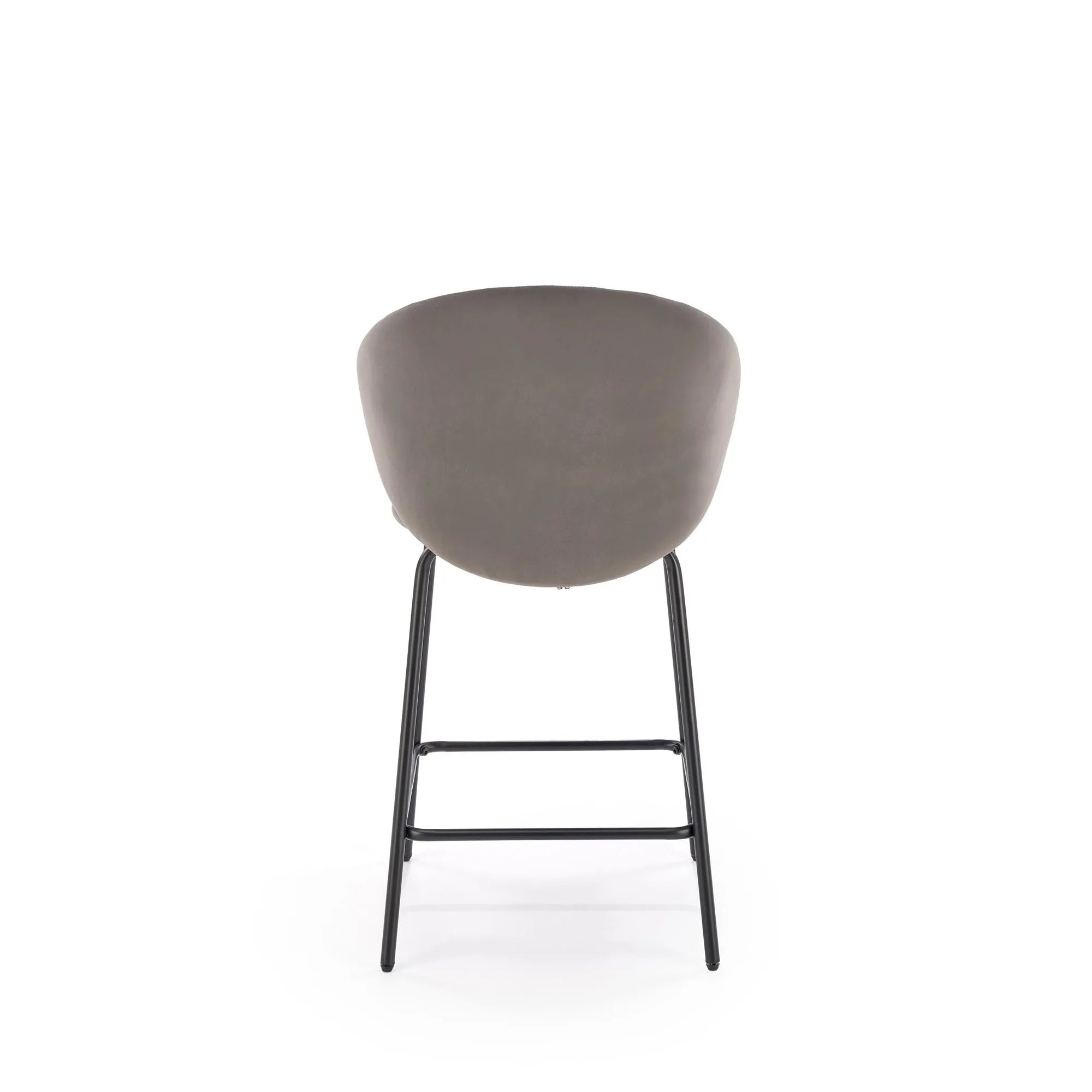 Scaun bar H121, gri - Mavel 14/negru, stofa catifelata/metal, 51x50x92 cm