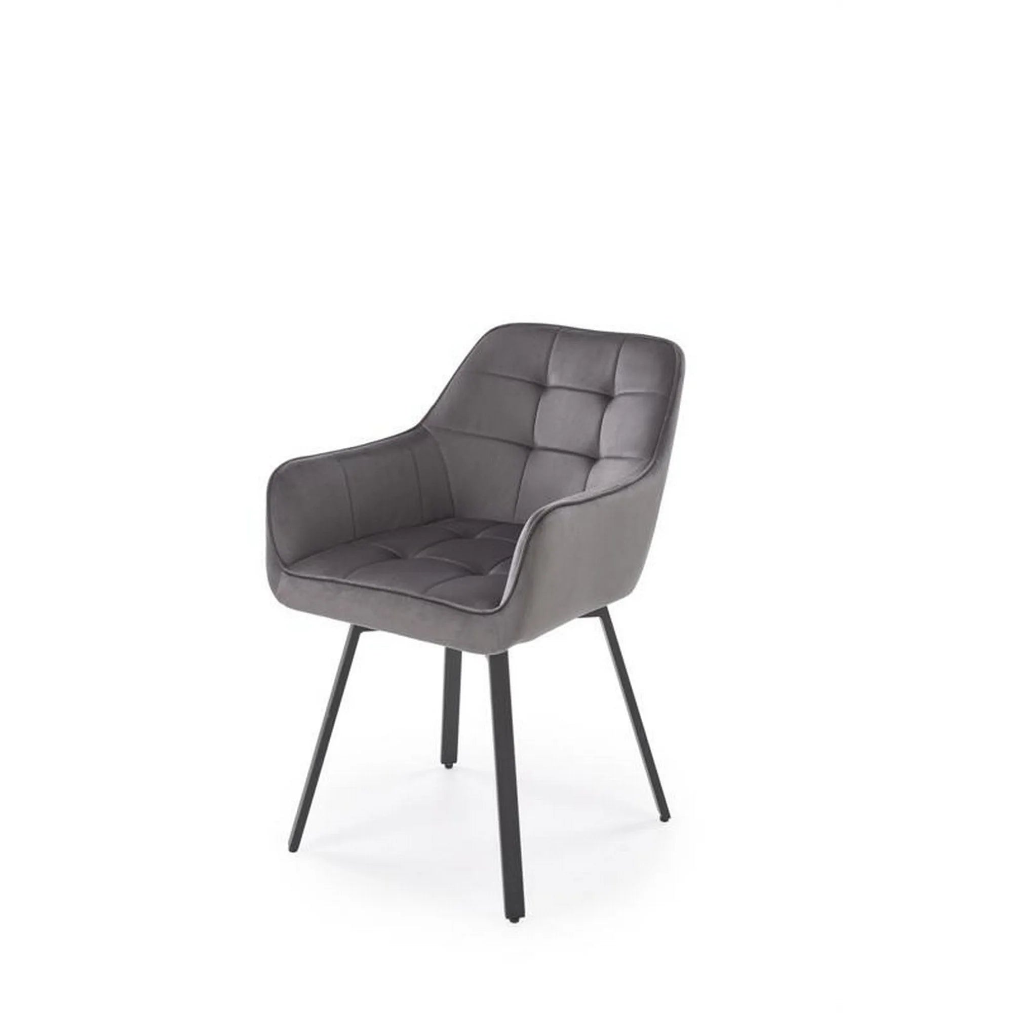 Scaun K588, gri - HLR 21, stofa catifelata/otel, 55x60x89 cm