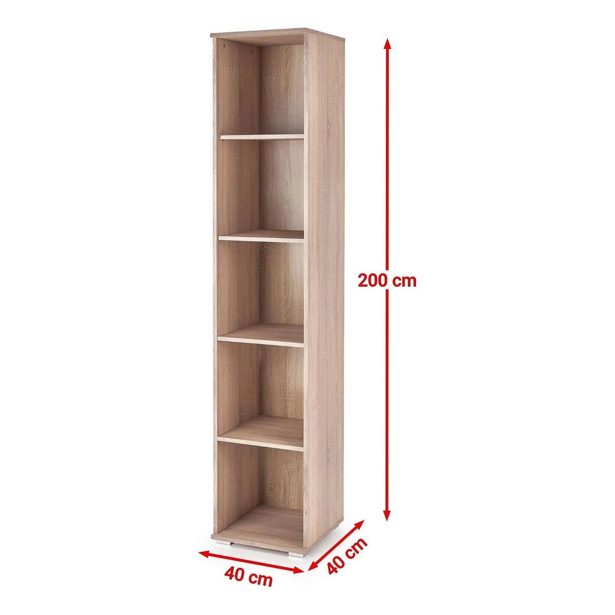 Biblioteca LIMA SL1, stejar sonoma, PAL laminat, 40x40x200 cm