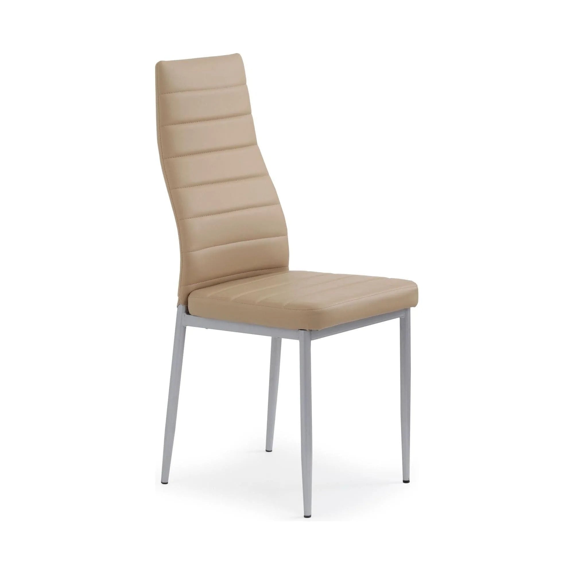 Scaun bucatarie K70, maro deschis/gri, metal/piele ecologica, 41x50x98 cm