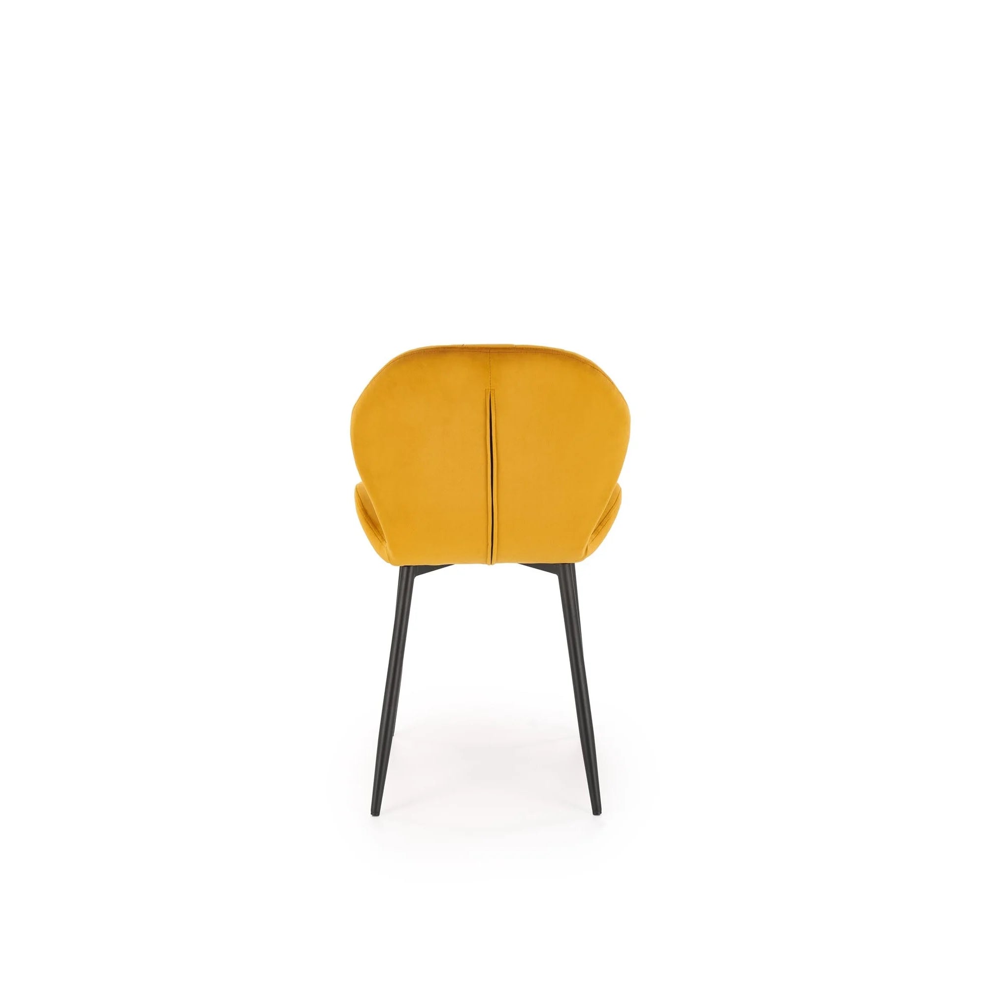 Scaun K538, galben mustar/negru, stofa catifelata/metal, 48x57x85 cm