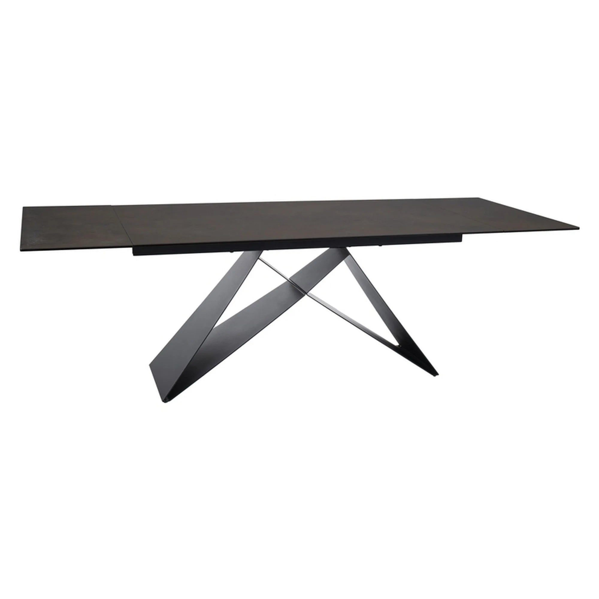 Masa extensibila WESTIN, maro/negru, sticla/ceramica/metal, 160/240x90x77 cm