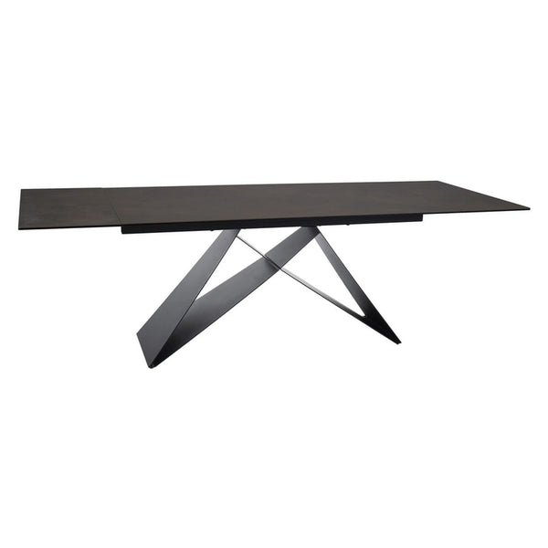 Masa extensibila WESTIN, maro/negru, sticla/ceramica/metal, 160/240x90x77 cm