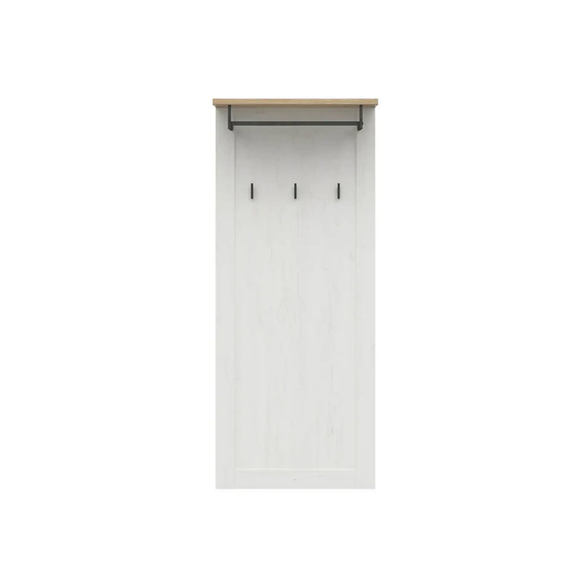 Cuier hol LOKSA, alb/stejar, PAL laminat, 59x30x143 cm