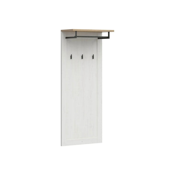Cuier hol LOKSA, alb/stejar, PAL laminat, 59x30x143 cm