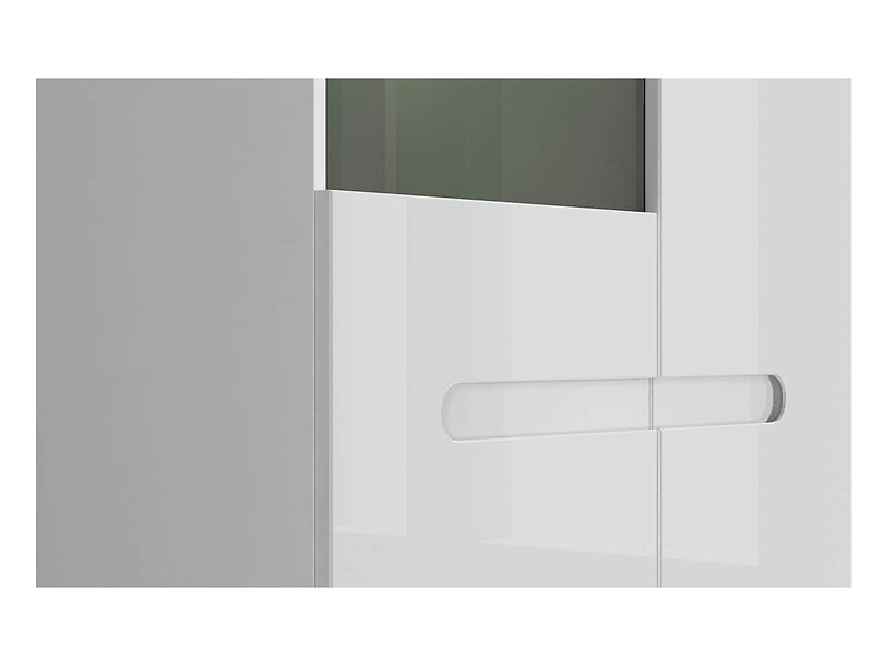 Vitrina AZTECA TRIO, alb, PAL/sticla, cu iluminare LED, 90x41x193 cm