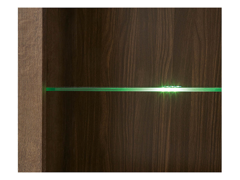 Vitrina BALIN, stejar, PAL/sticla, cu iluminare LED, 68x40x197 cm