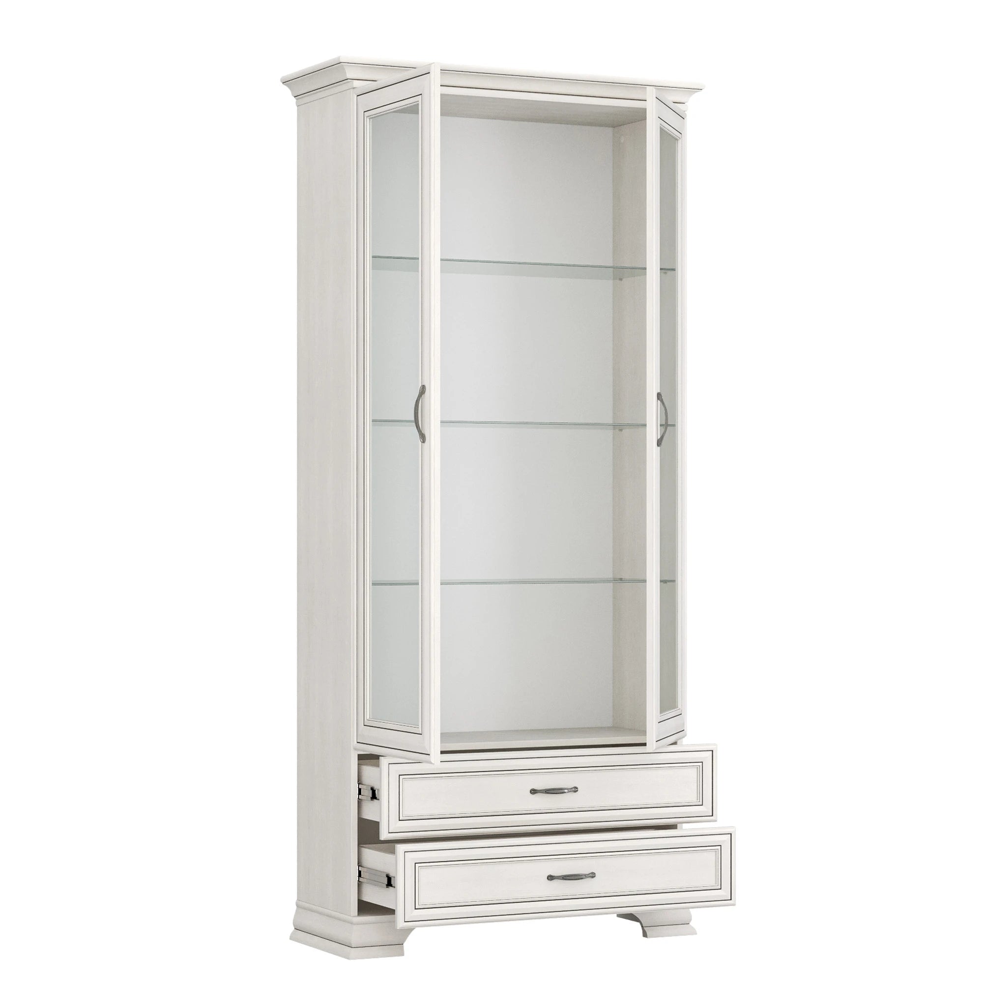 Vitrina TIFFANY, crem, PAL laminat, 99x40x212 cm