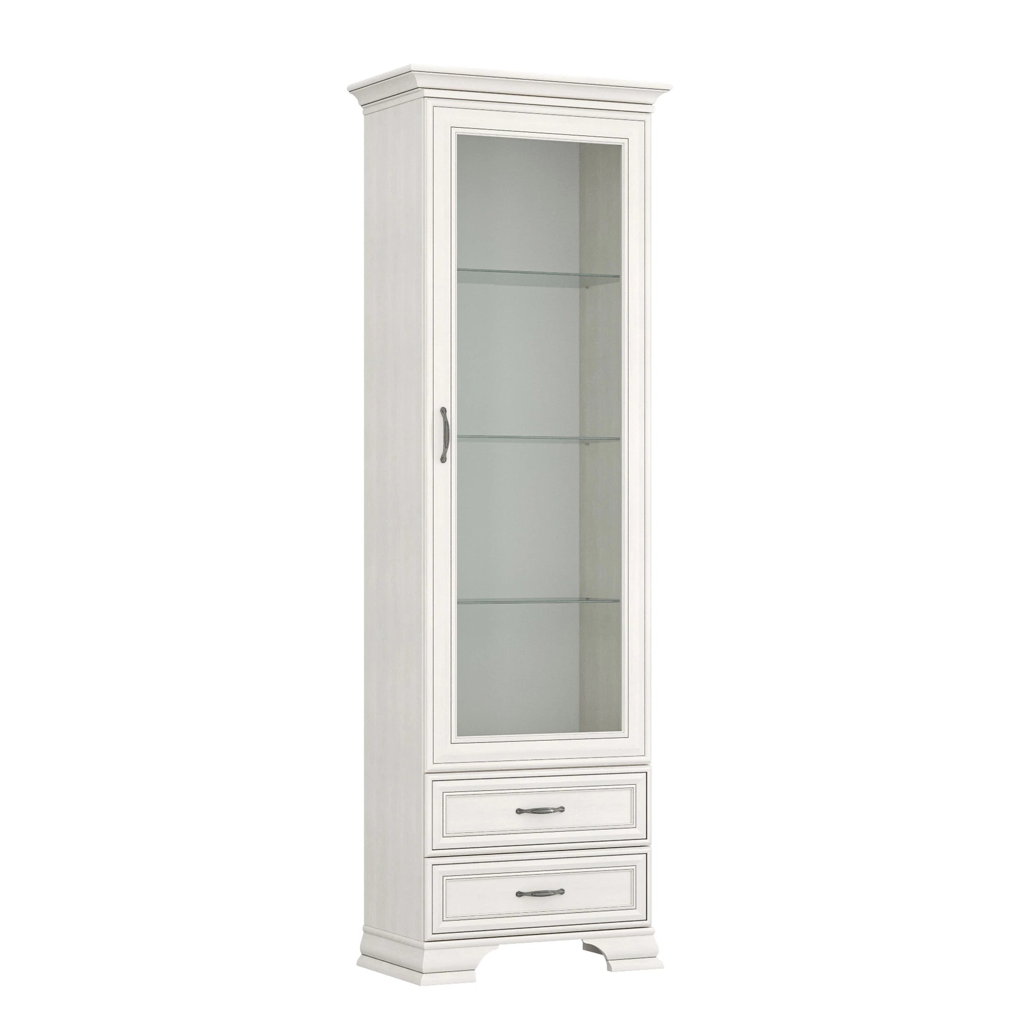 Vitrina TIFFANY, crem, PAL laminat, 69x40x212 cm