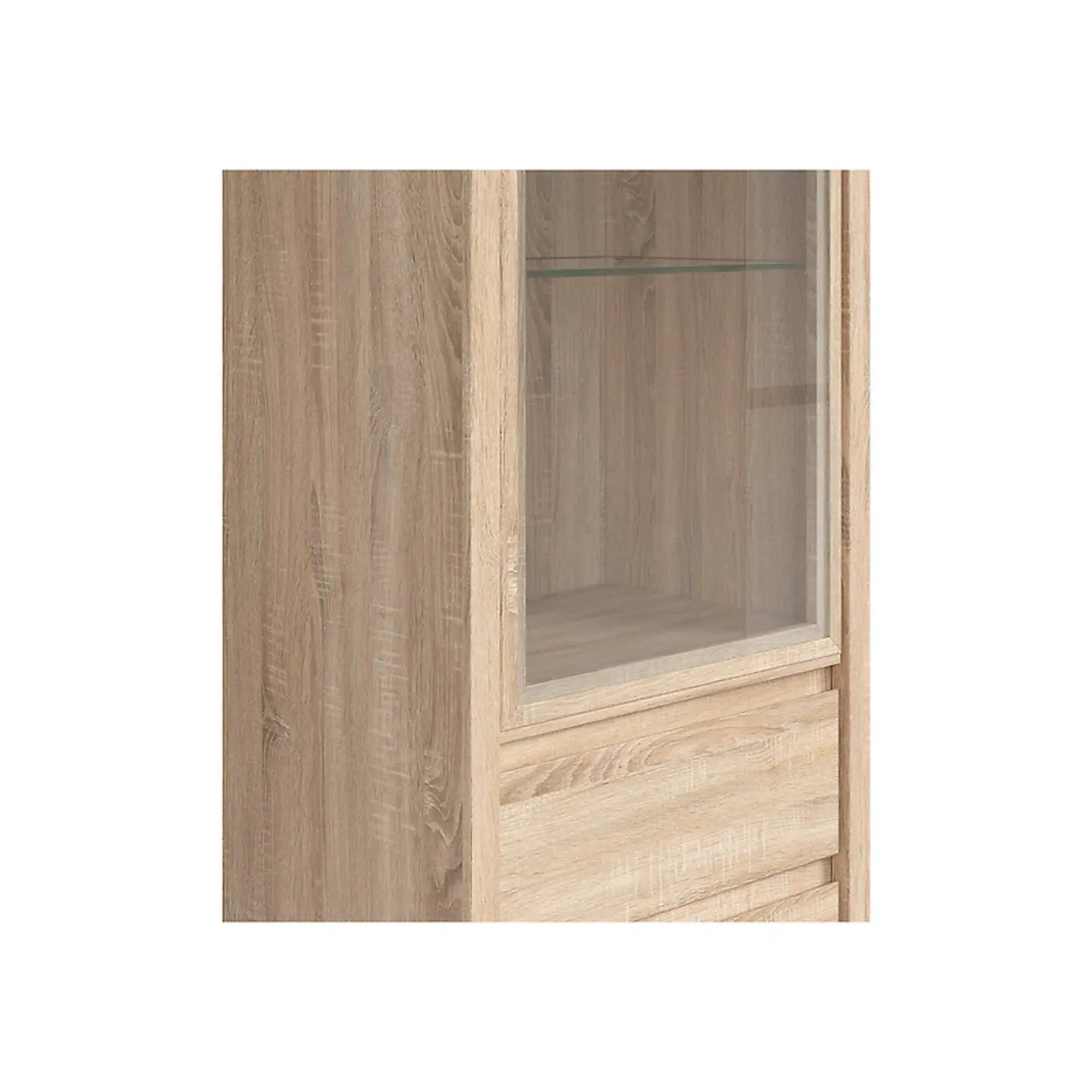 Vitrina KASPIAN, stejar sonoma, PAL/sticla, 56x41x201 cm