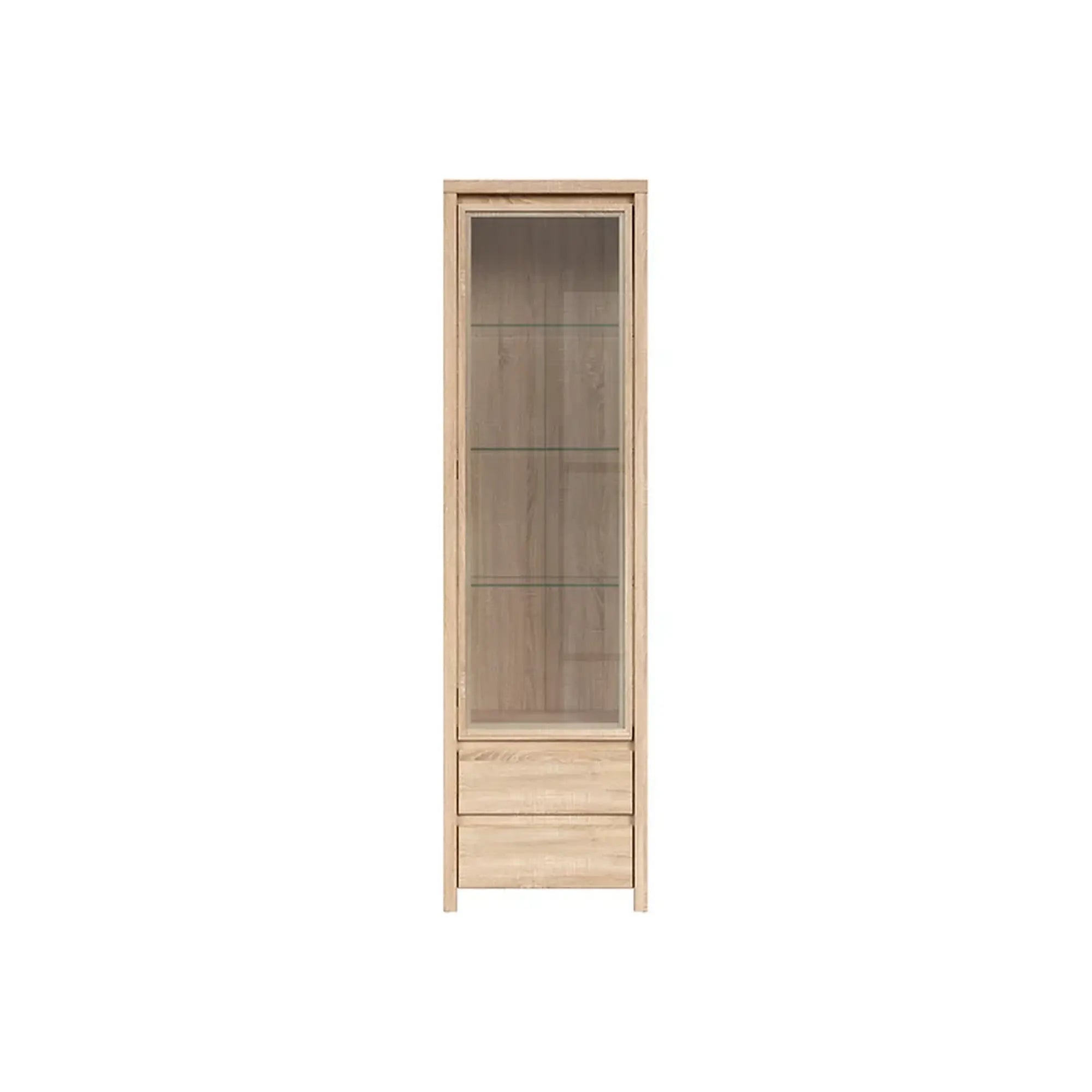 Vitrina KASPIAN, stejar sonoma, PAL/sticla, 56x41x201 cm