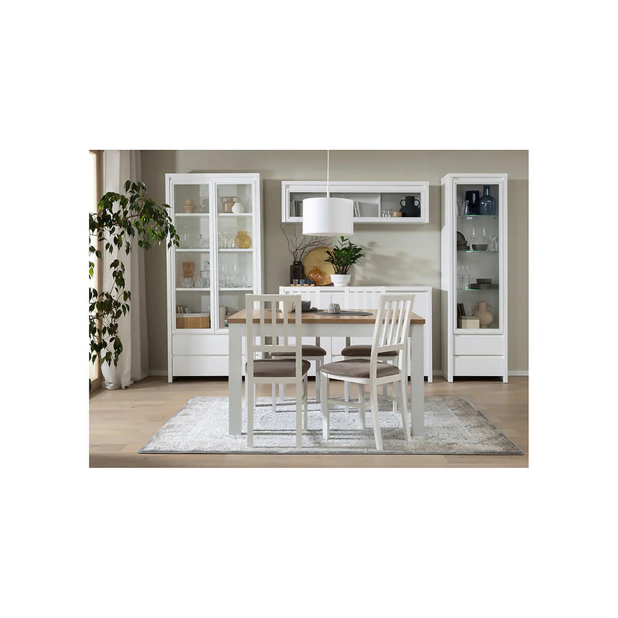 Vitrina KASPIAN, alb, PAL, 90x41x201 cm