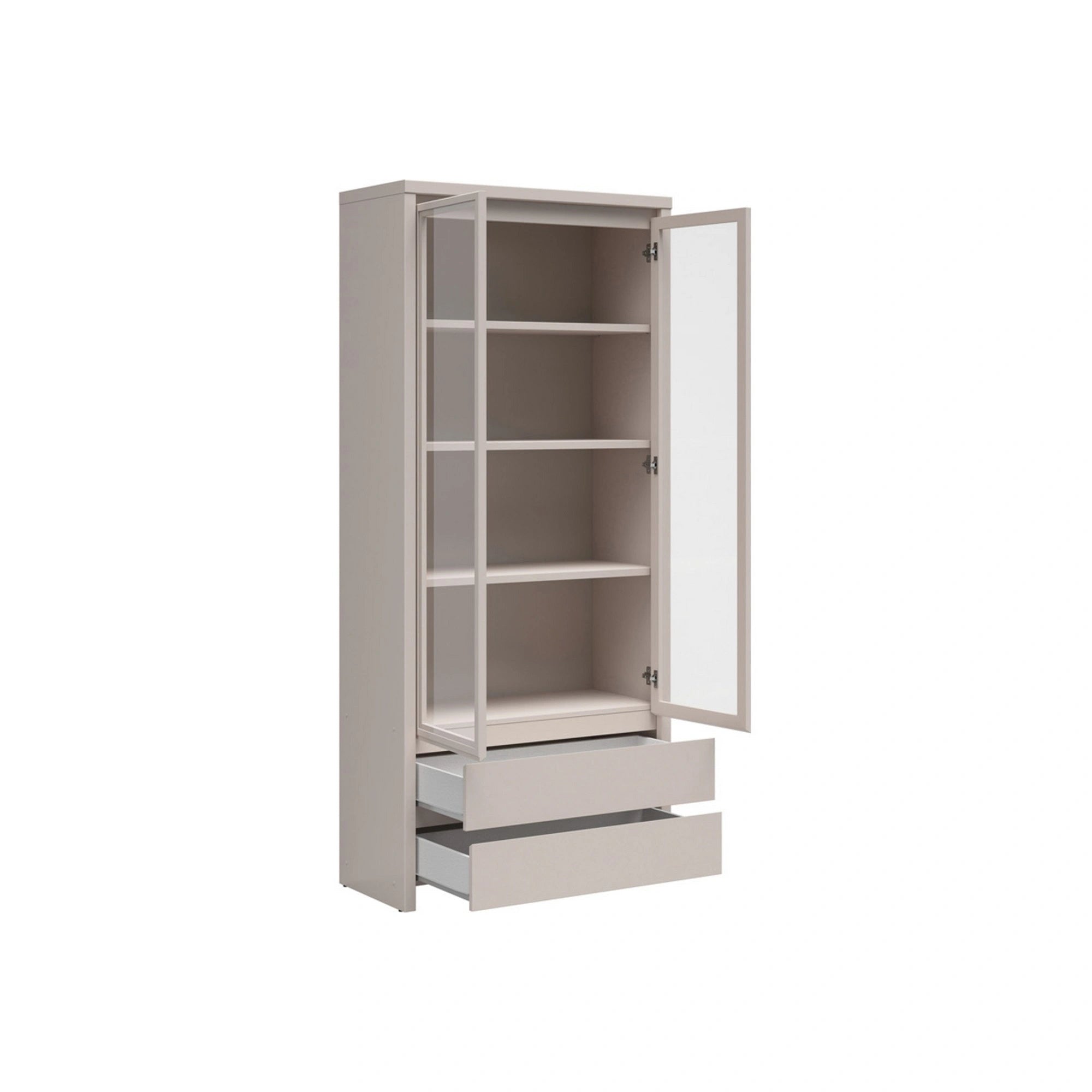 Vitrina KASPIAN, casmir, PAL/sticla, 90x41x201 cm