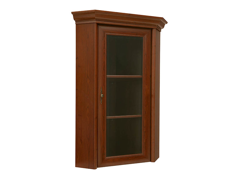 Vitrina KENT ENAD1WN, castan, PAL/sticla securizata, 59x59x115 cm