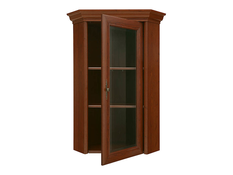 Vitrina KENT ENAD1WN, castan, PAL/sticla securizata, 59x59x115 cm