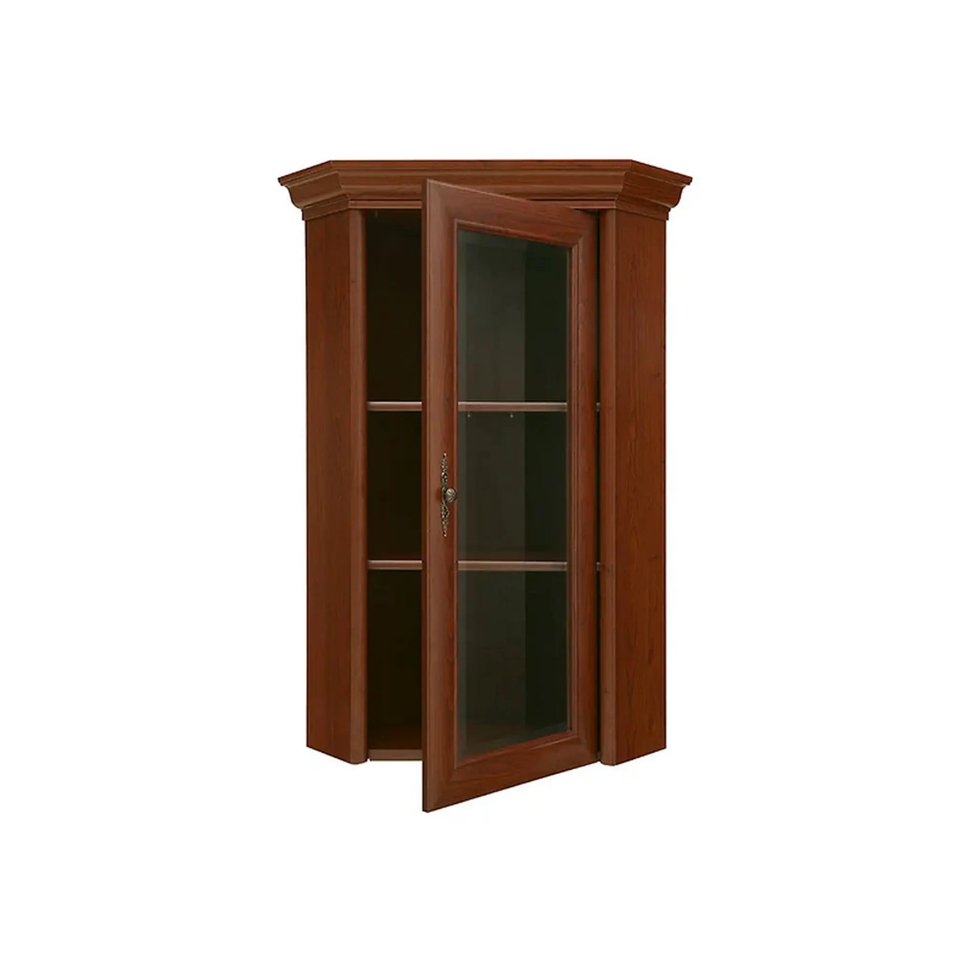 Vitrina KENT ENAD1WN, castan, PAL/sticla securizata, 59x59x115 cm