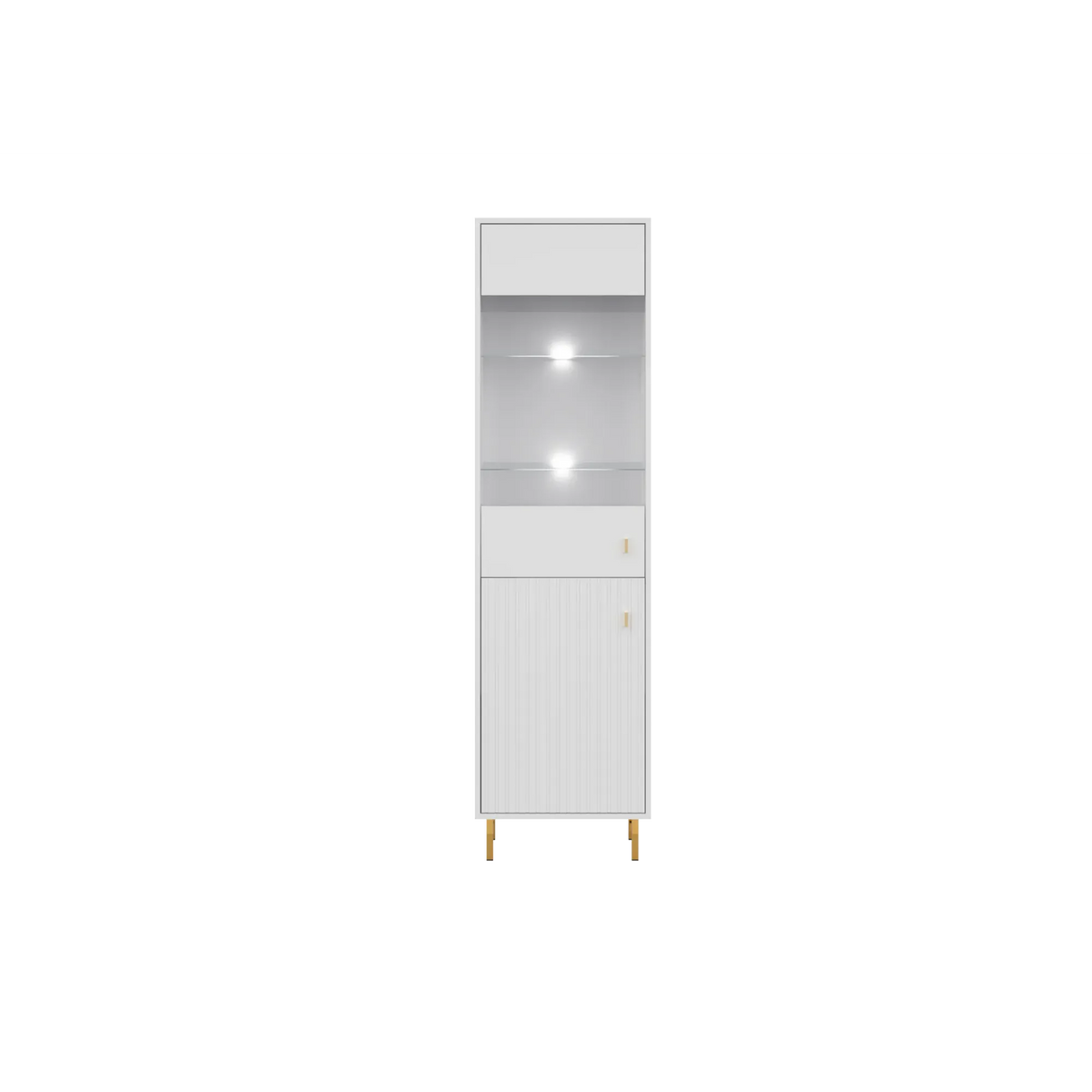 Vitrina living PIANO, alb, PAL, 52x40x190 cm