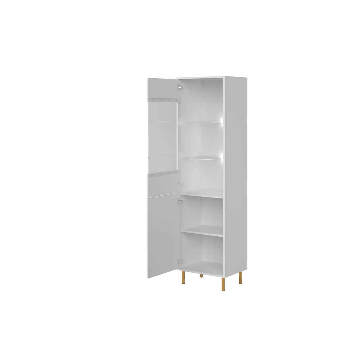 Vitrina living PIANO, alb, PAL, 52x40x190 cm