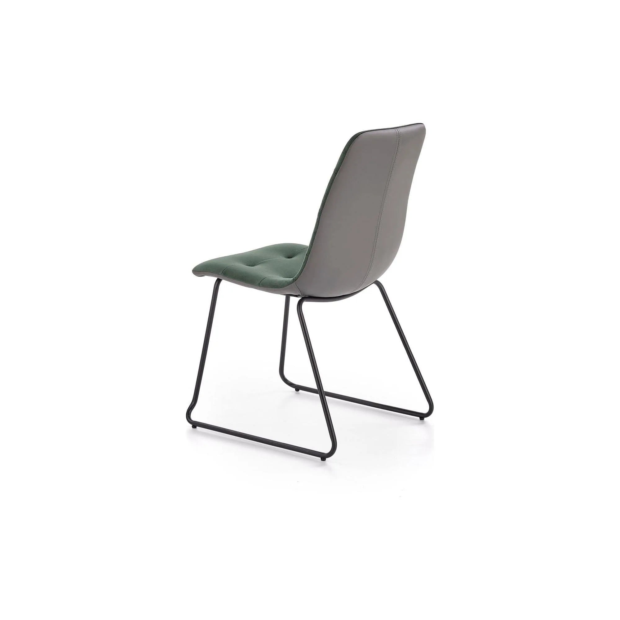 Scaun tapitat K321, verde/negru, stofa catifelata/metal, 45X55X84 cm
