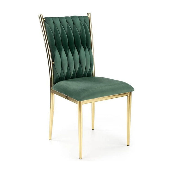 Scaun K436, verde/auriu, stofa catifelata/metal, 48x55x94 cm