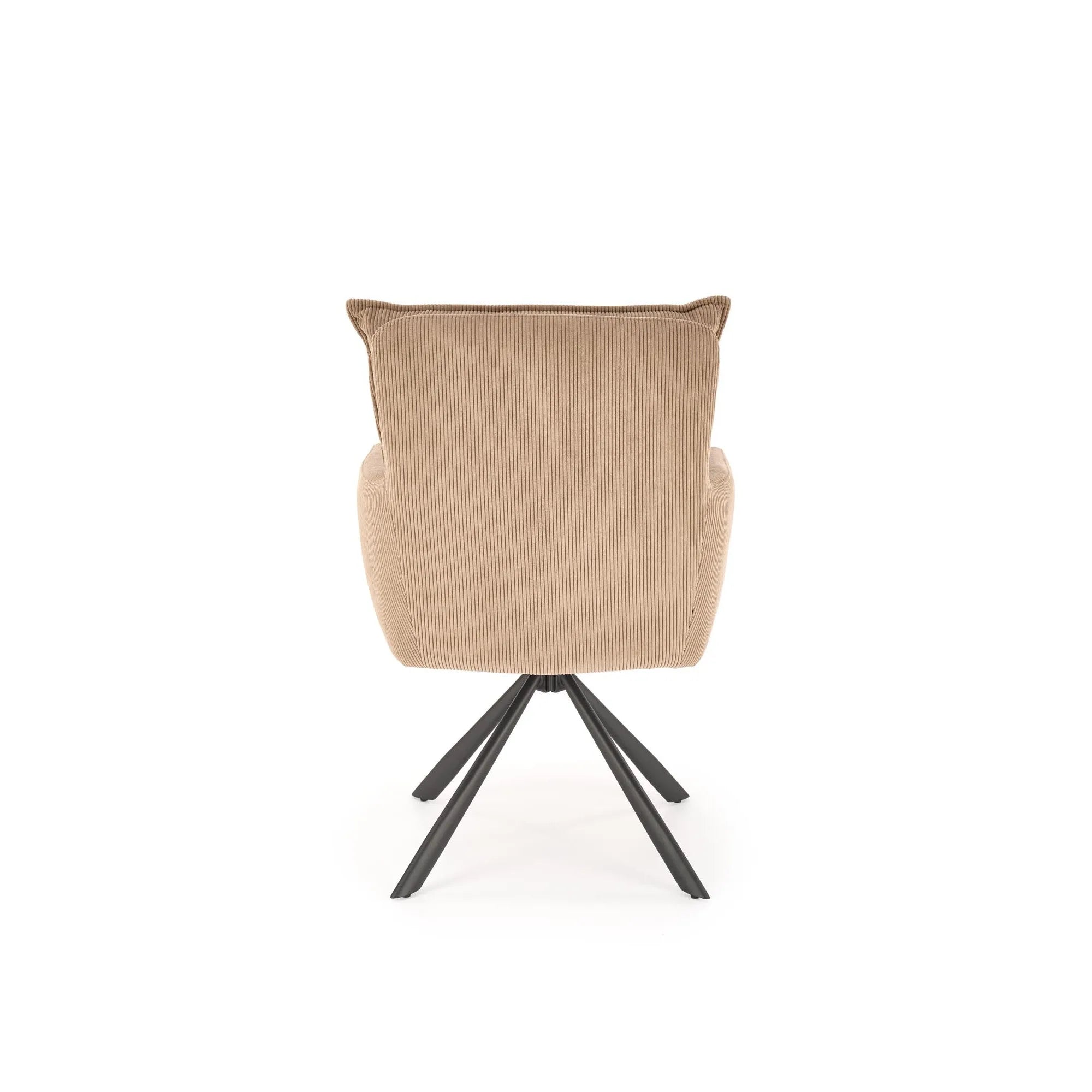 Scaun rotativ K528, cappucino/negru, stofa catifelata/metal, 60x67x90 cm