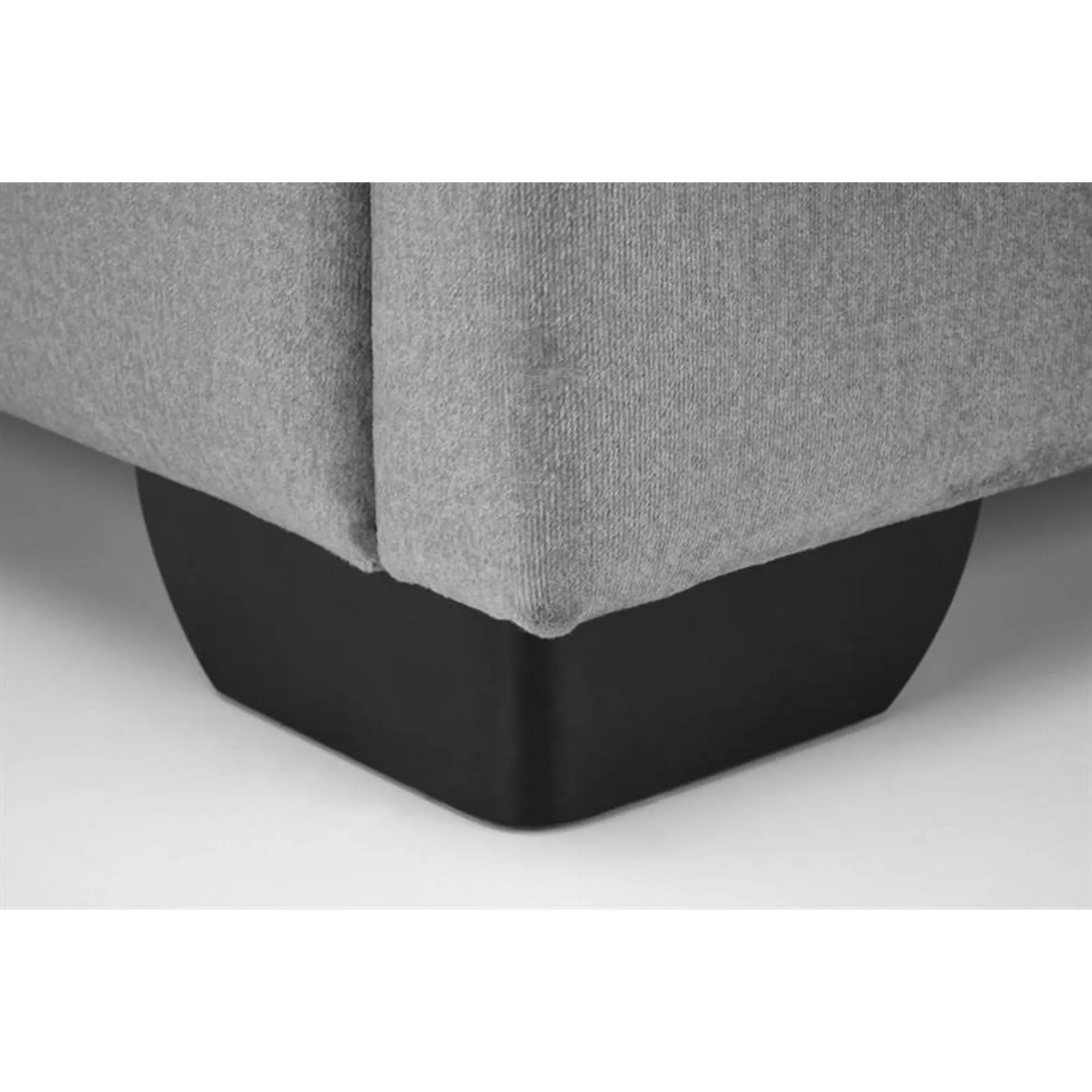 Pat CONTINENTAL 2 160x200, stofa catifelata/lemn gri - Monolith 85, cu suport saltea si spatiu depozitare