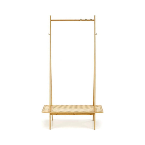 Stander haine WU-33, stejar, lemn de bambus/ratan, 68x44x168 cm