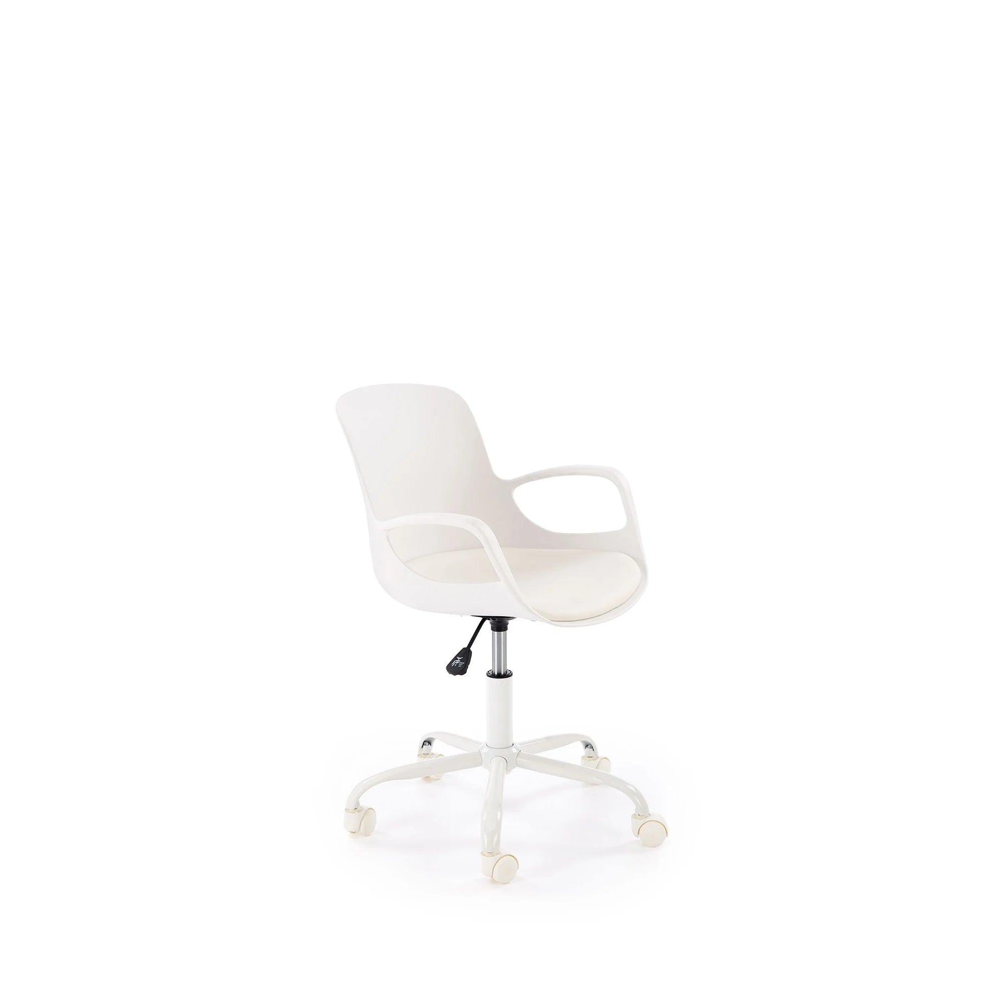 Scaun birou FROST, alb, piele ecologica/metal, 58x55x78/88 cm