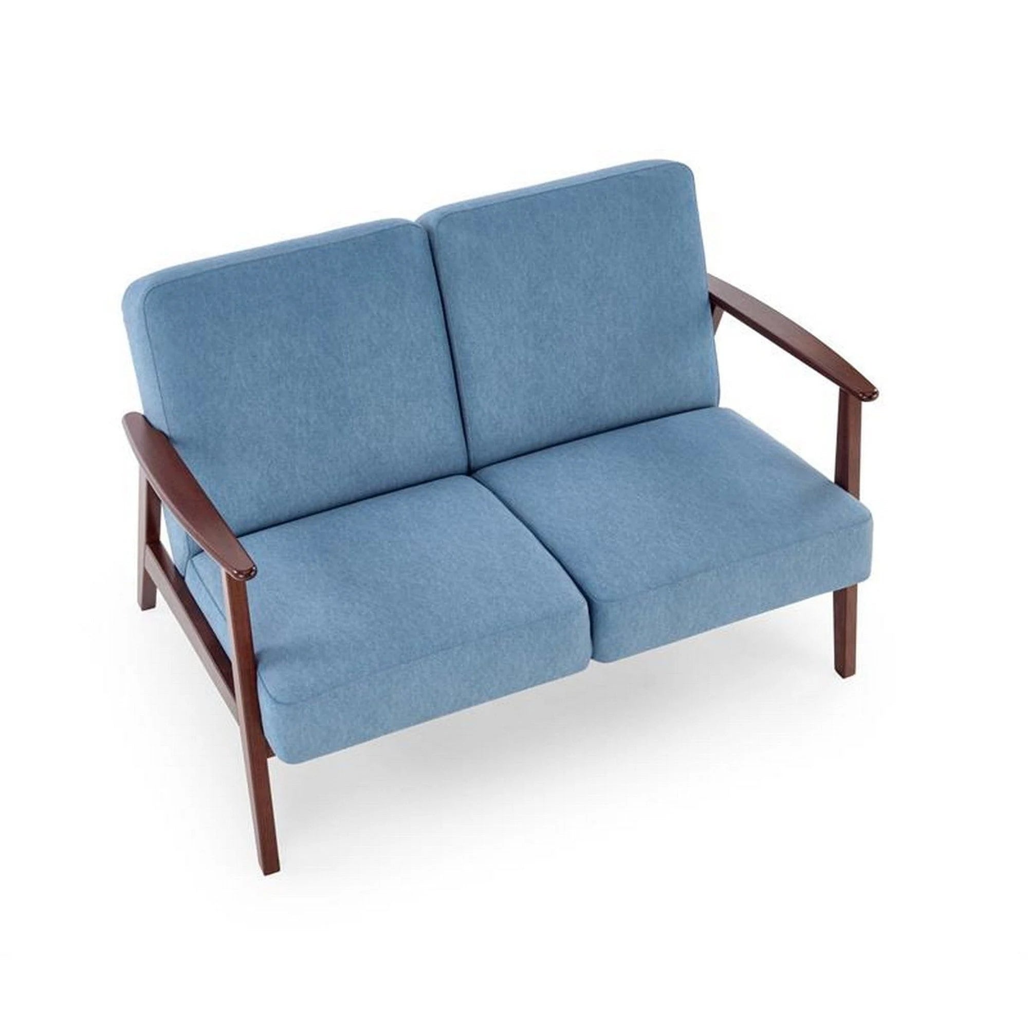 Canapea MILANO 2S, stofa catifelata albastru - Castel 74, 120x77x77 cm
