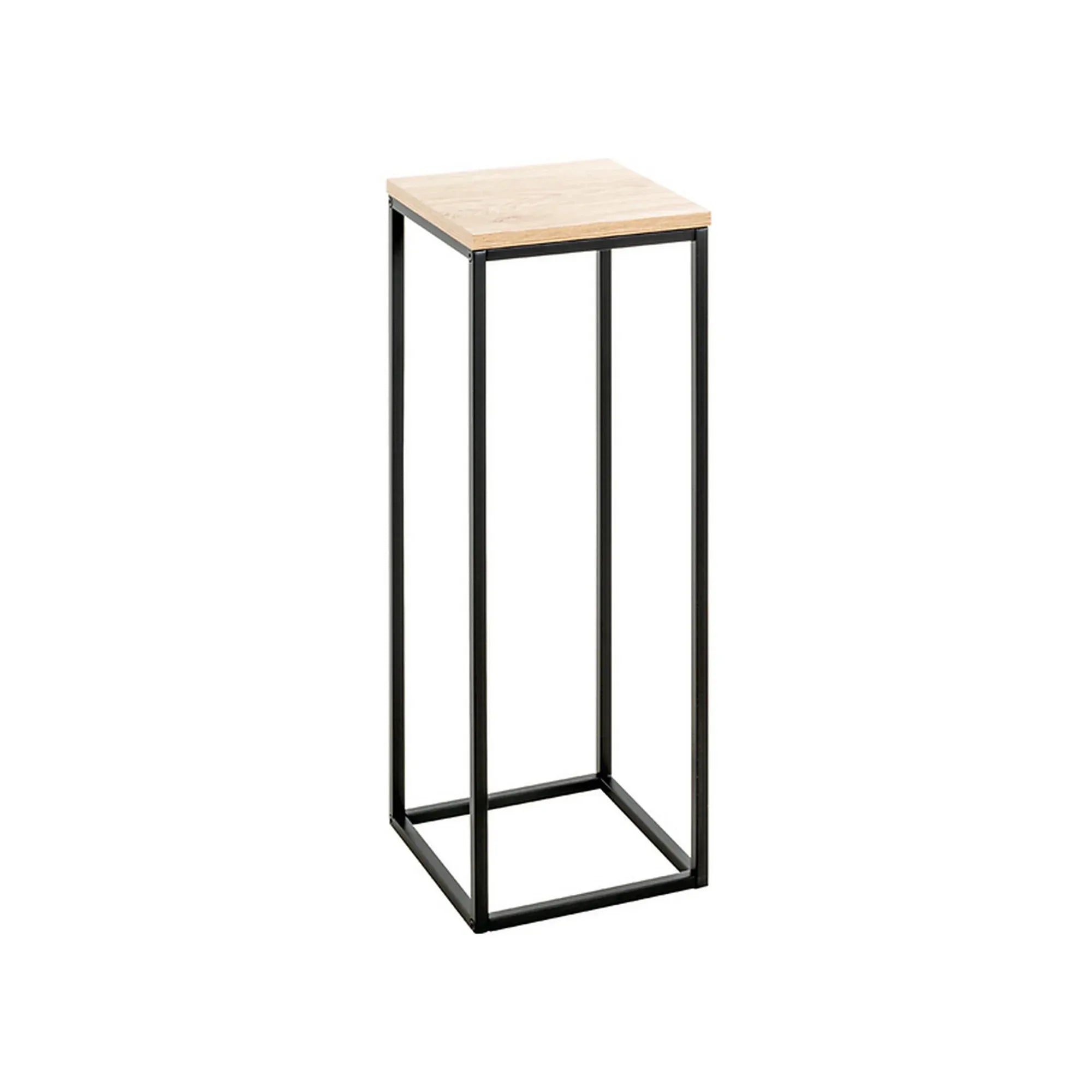 Suport flori WATFORD, stejar/negru, metal, 23x23x67 cm