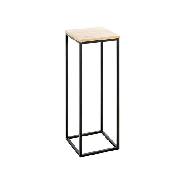 Suport flori WATFORD, stejar/negru, metal, 23x23x67 cm
