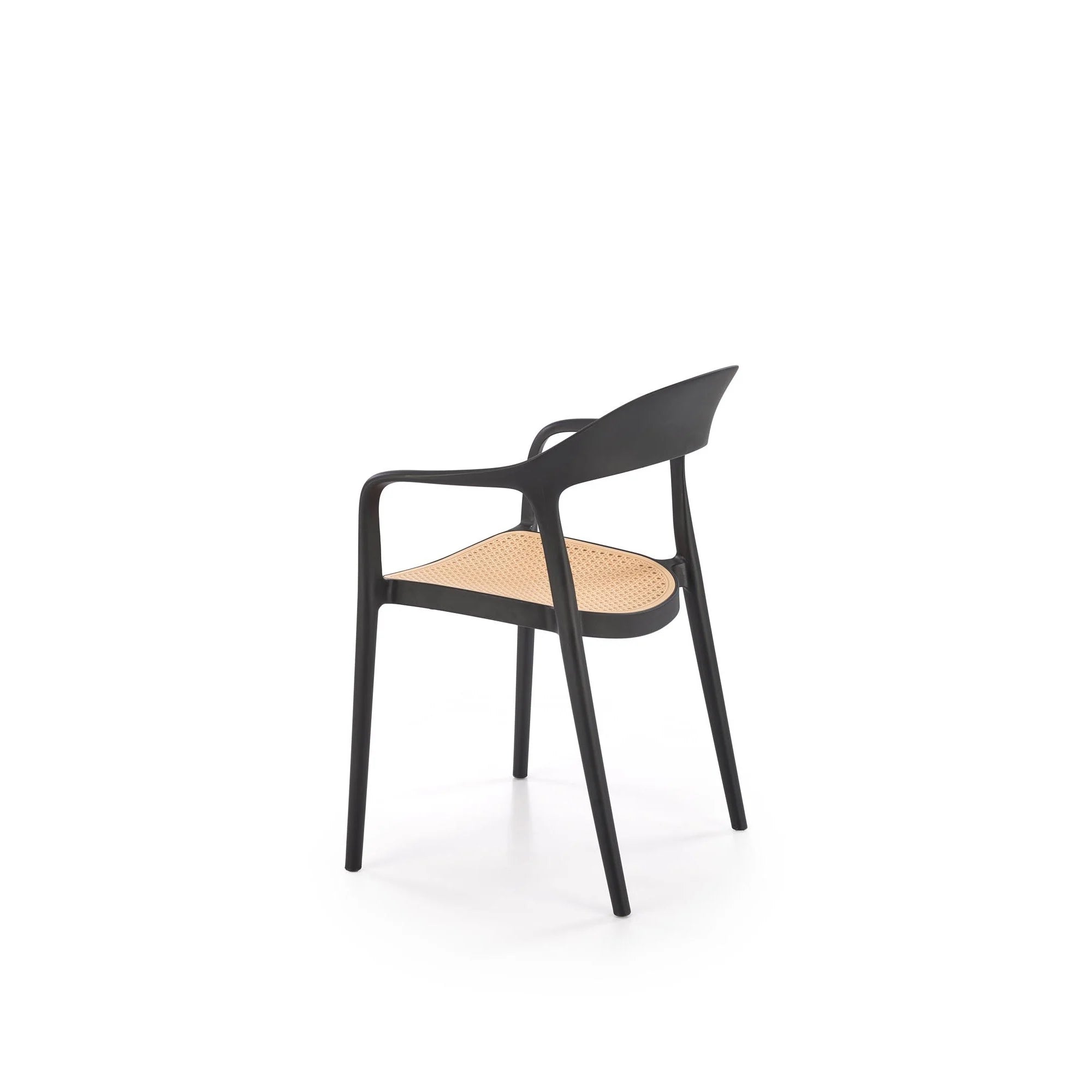 Scaun de gradina K530, stejar/negru, polipropilena, 57x52x80 cm