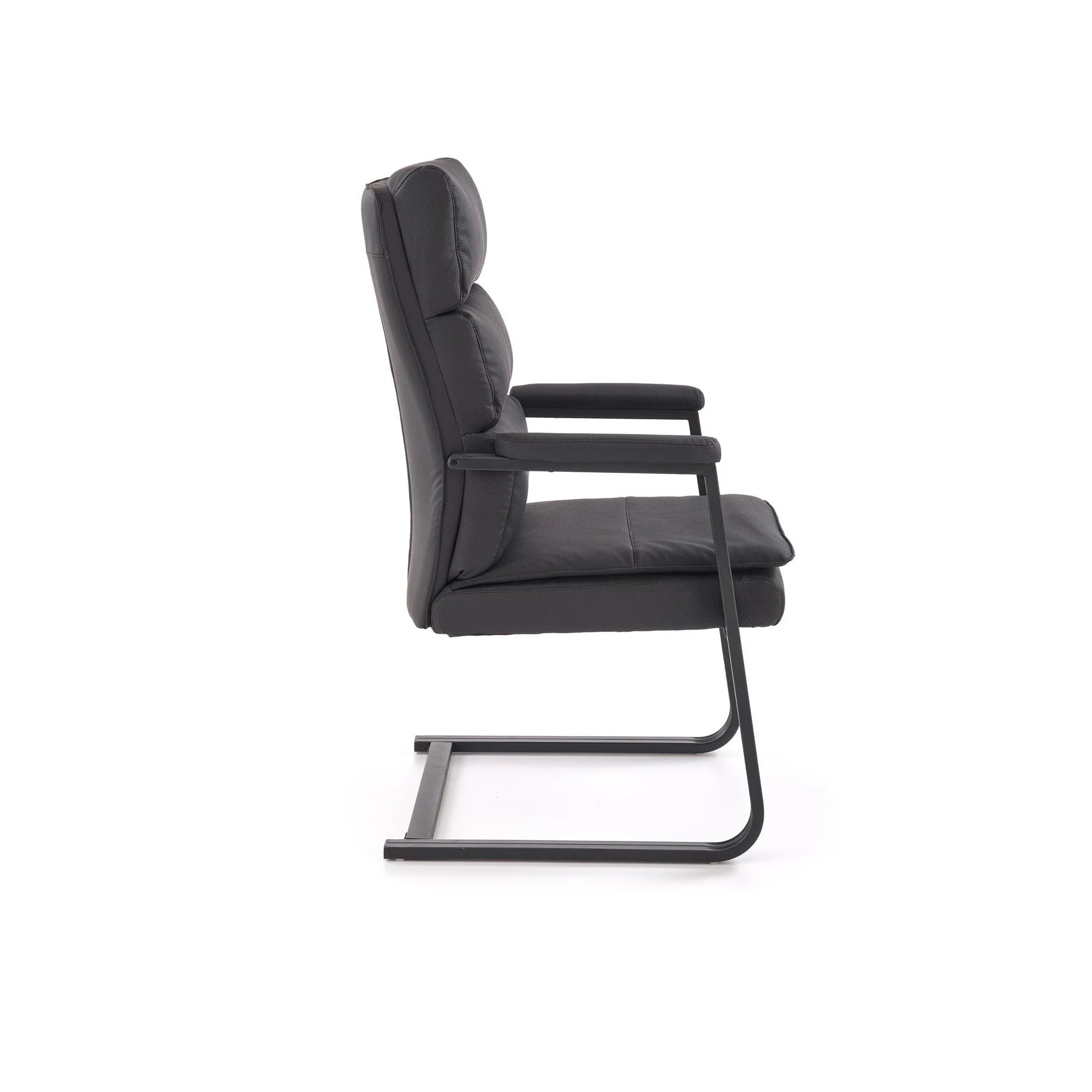 Scaun ADRIANO, negru, piele ecologica, 63x70x109 cm