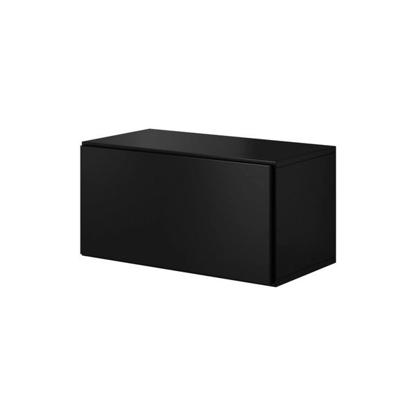 Dulap suspendat ROCO RO3, negru, PAL laminat, cu o usa, 75x39x38 cm