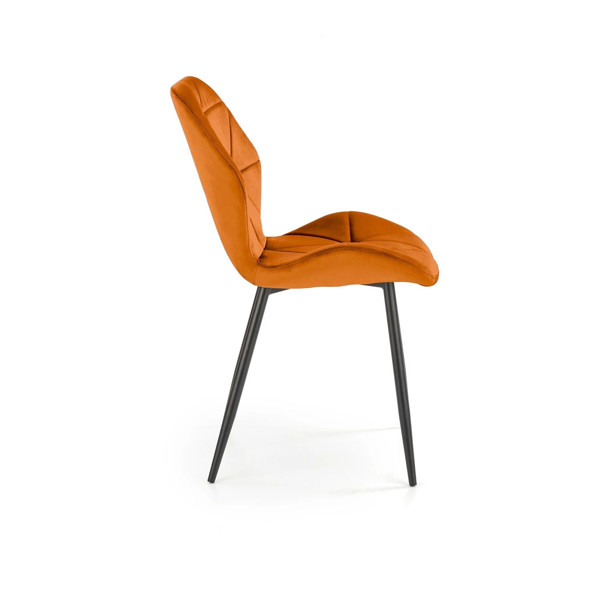 Scaun K453, caramiziu, stofa catifelata/metal, 48x53x86 cm