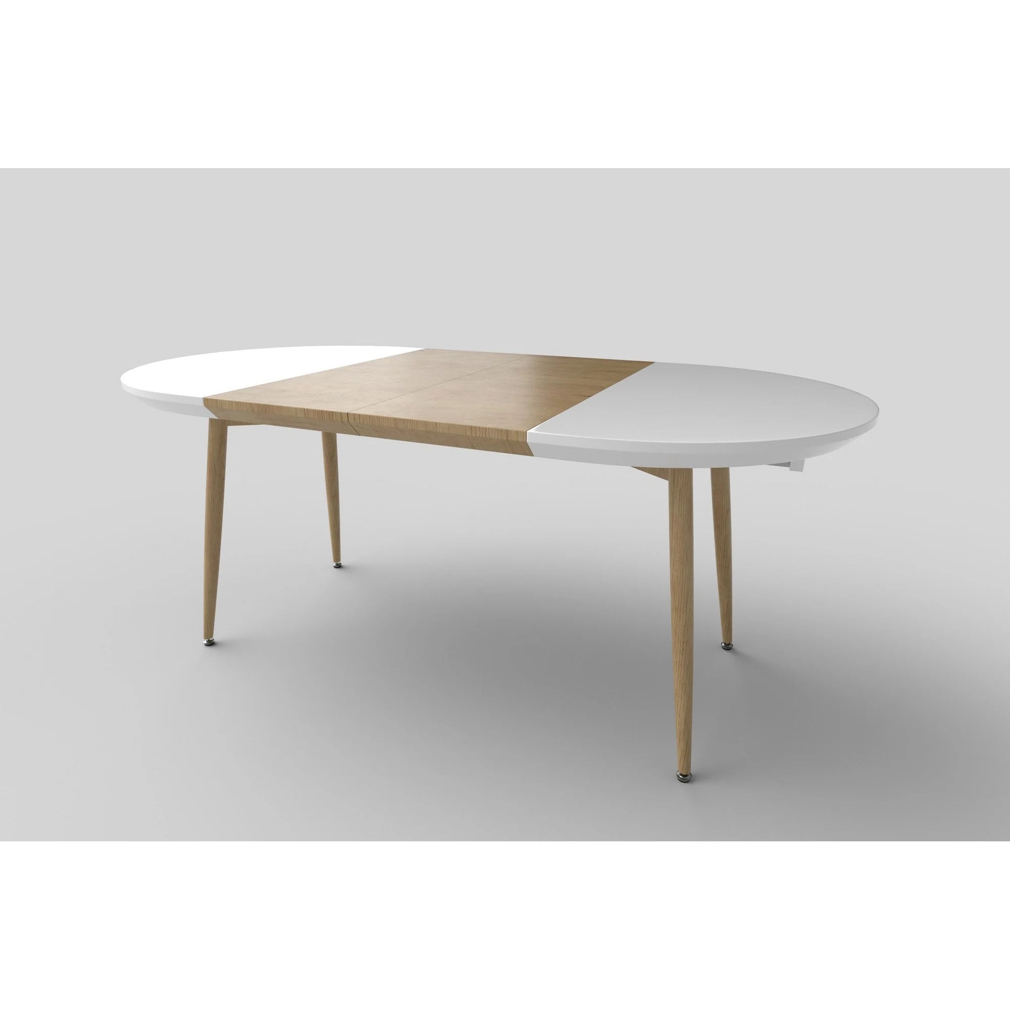 Masa extensibila EDWARD, alb/stejar San Remo, 120/200x100x75 cm