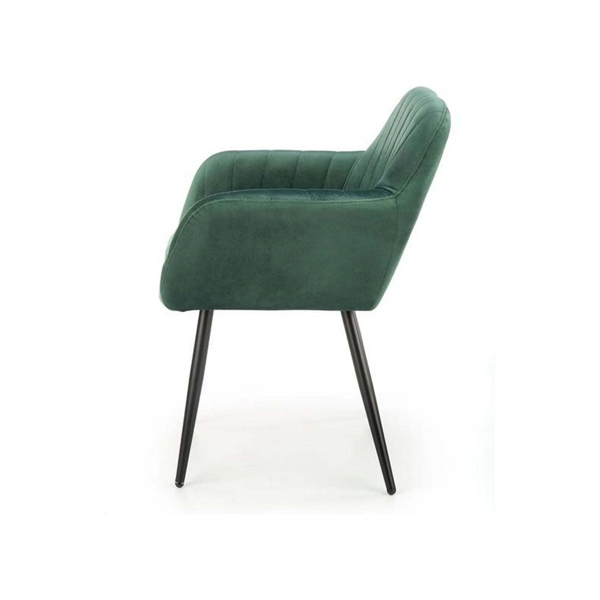Scaun K429, verde/negru, stofa catifelata/metal, 58x53x80 cm