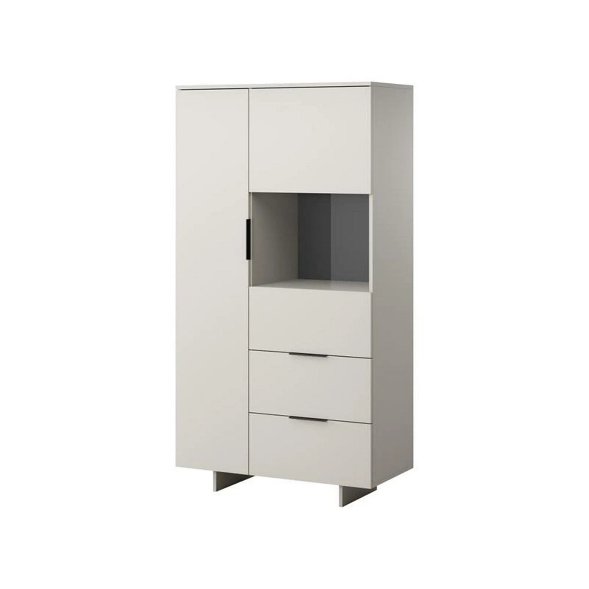 Vitrina ALMA, casmir, PAL/sticla, 90x42x170 cm