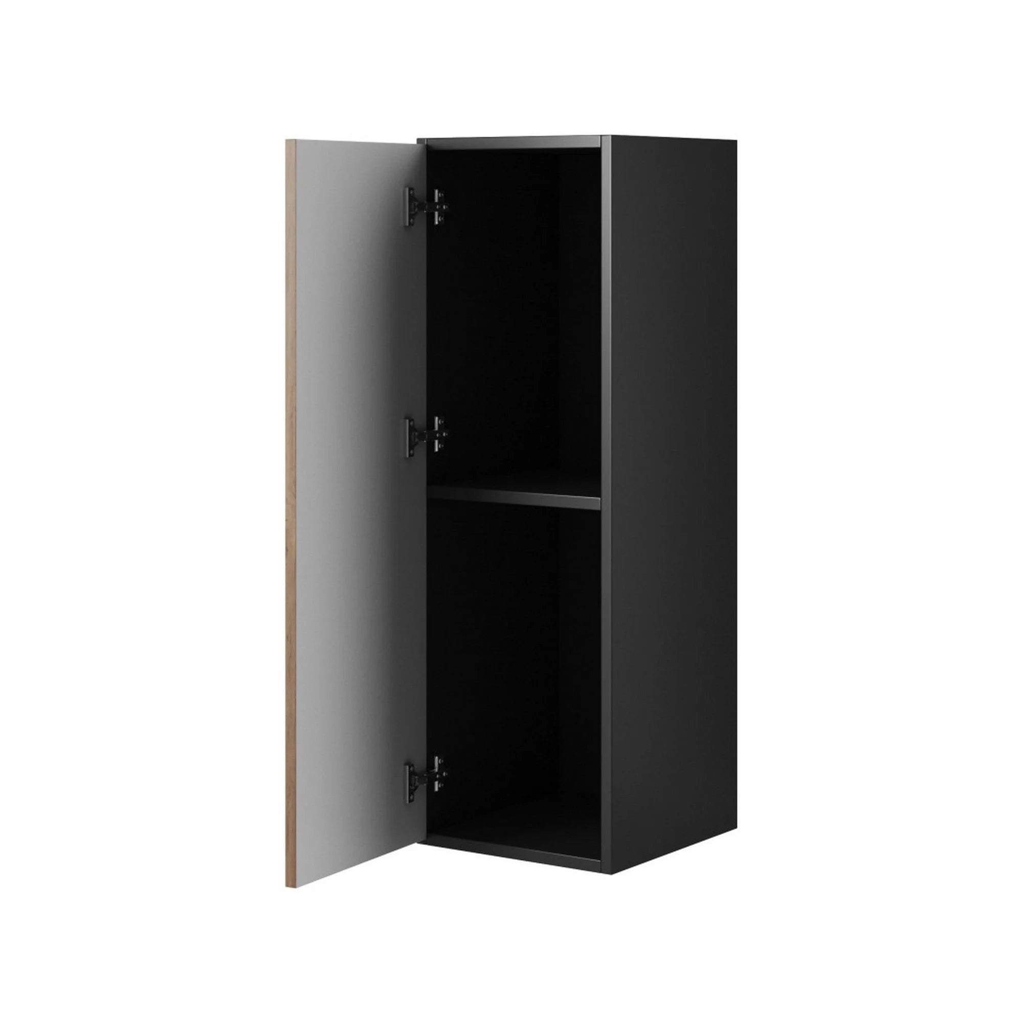 Dulap suspendat ROCO RO1, gri antracit/stejar wotan, PAL laminat, cu o usa, 113x39x38 cm