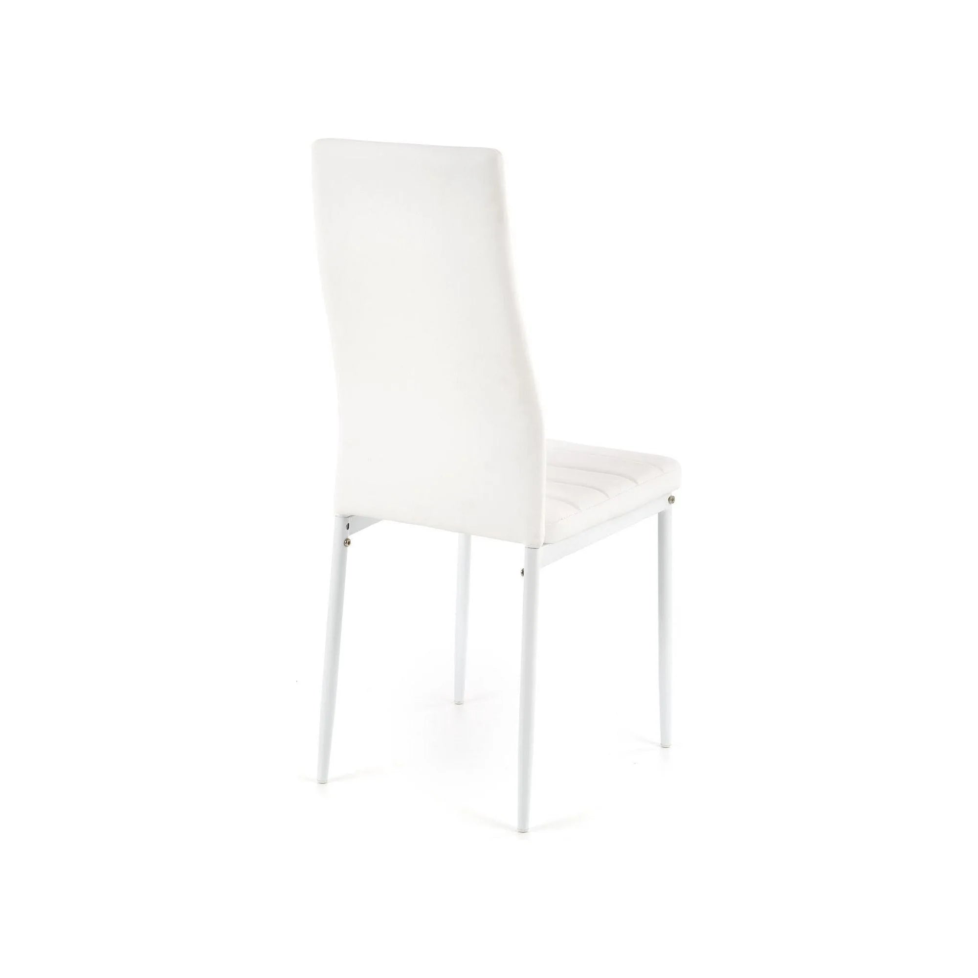 Scaune bucatarie K70, alb, piele ecologica/metal, 41x50x98 cm
