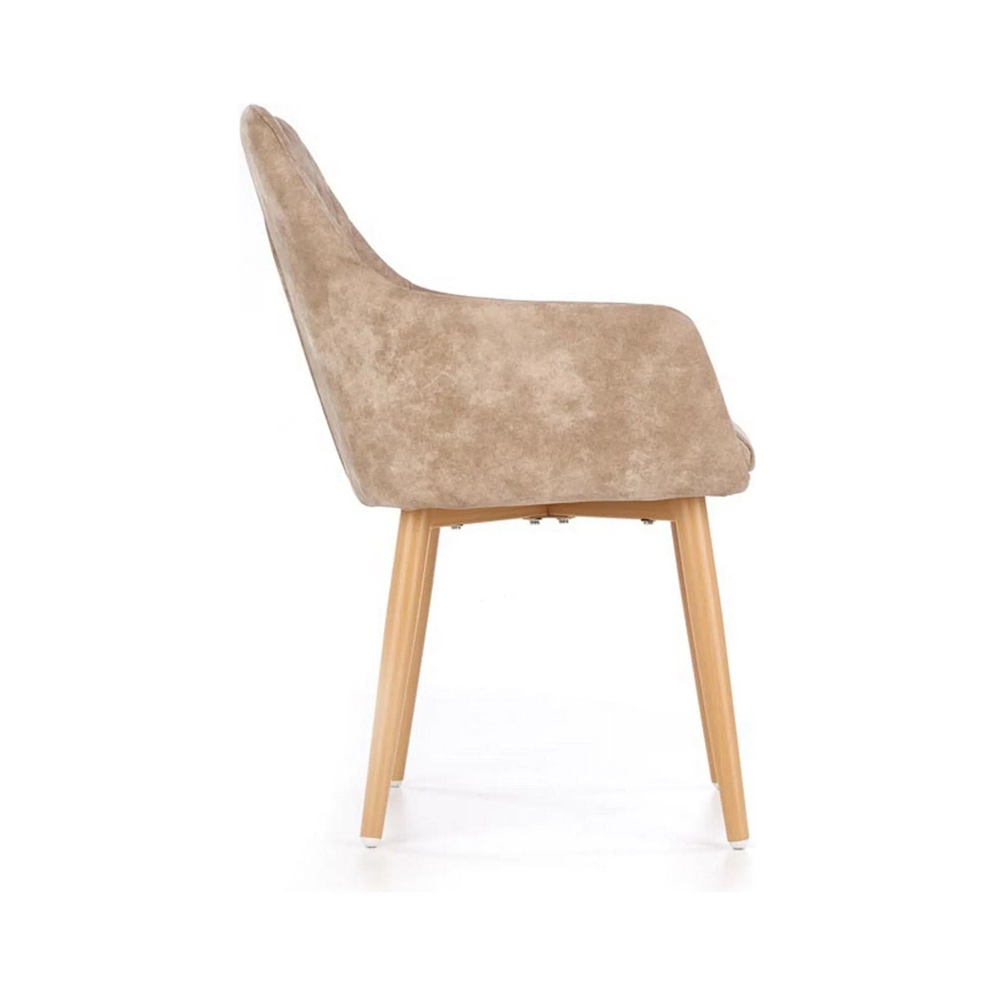 Scaun tapitat K287, bej/stejar, 58x61x85 cm